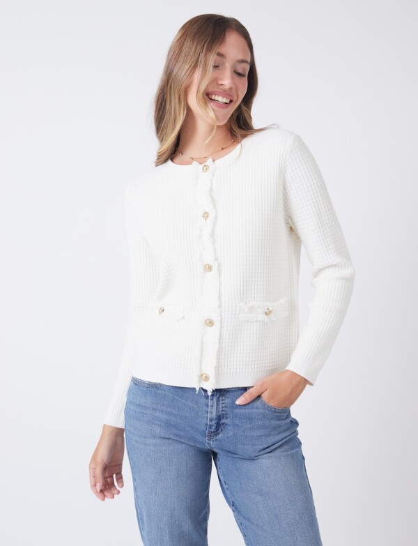 Cardigan Flecos CRUDO