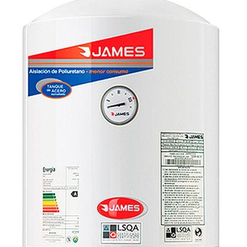 TERMOTANQUE JAMES 40 L ACERO Cilindrico Sin color