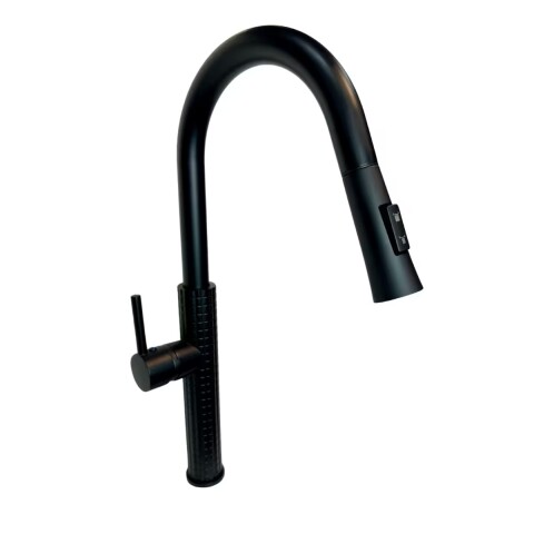 Grifería de cocina Monocomando de mesada extensible Negra texturizada Grifería De Cocina Monocomando De Mesada Extensible Negra Texturizada