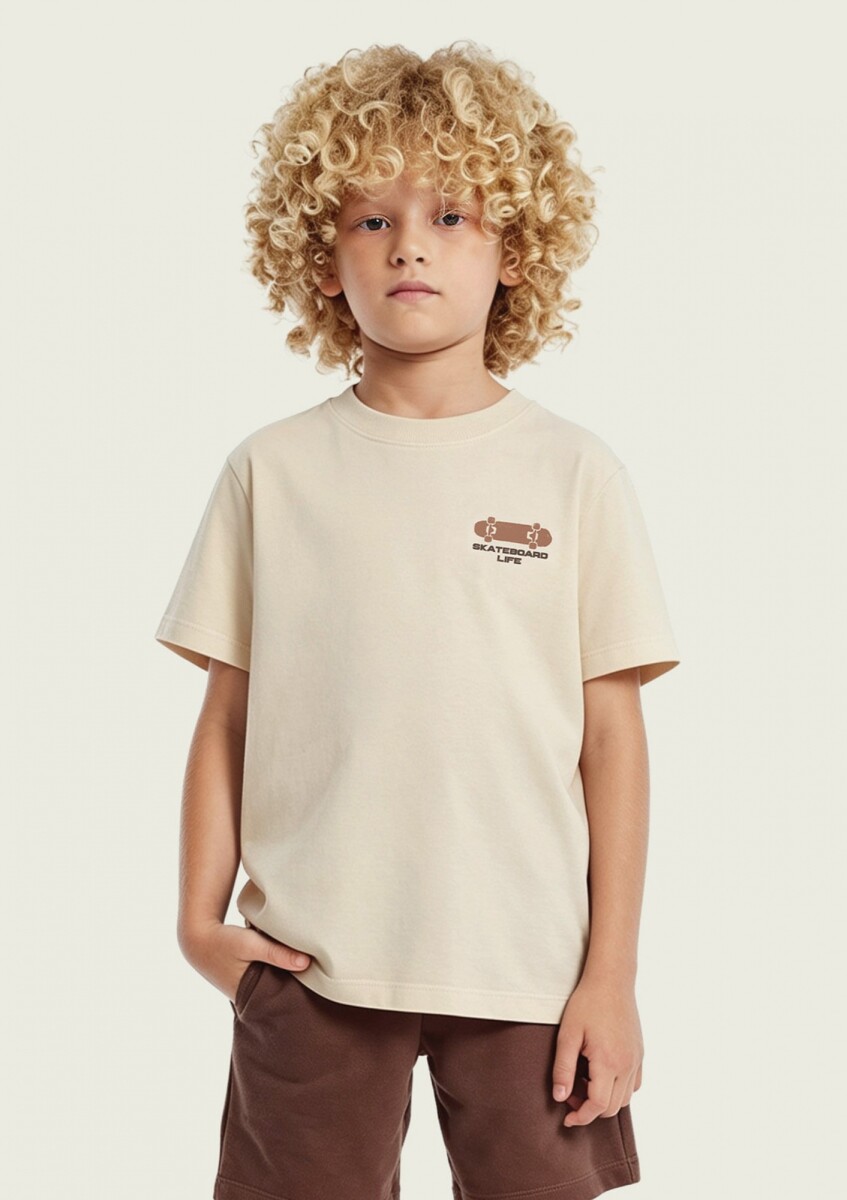 CONJUNTO DE FORRO POLAR ESTAMPADO INFANTIL - MARRÓN 