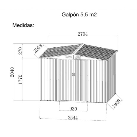 Galpón Ecodrop Prefabricado Reforzado 5,5M2 + Alarma Galpón Ecodrop Prefabricado Reforzado 5,5M2 + Alarma