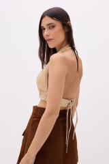 Top Corto Tach - Leather Beige