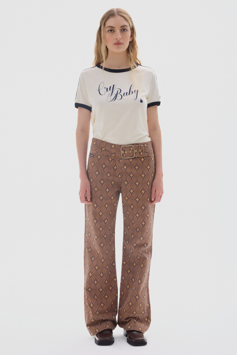 Jean Belt Print Brown