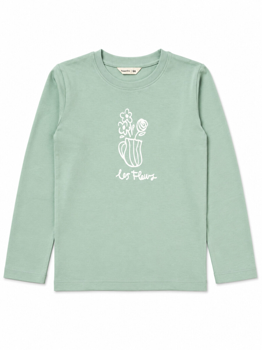REMERA POSITIVE BLOOM - VERDE GRISACEO 