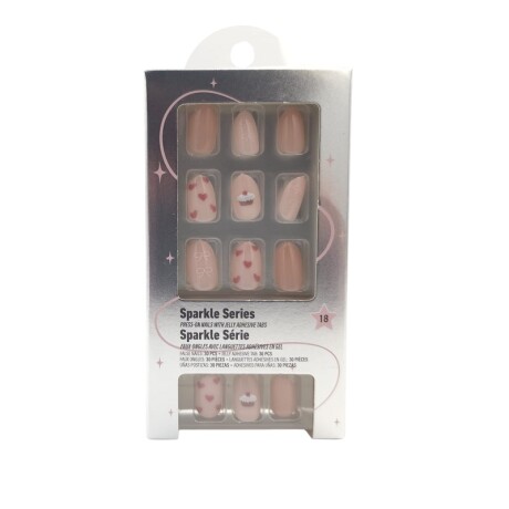 Uñas press on rosa