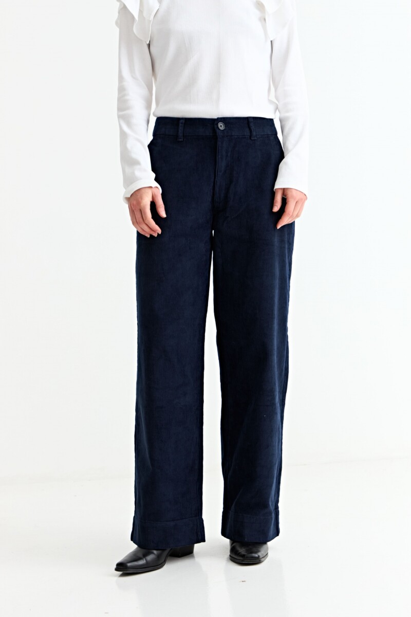 Pantalón pana wide leg AZUL MARINO