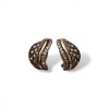 Caravanas Vintage Zirconia-Plata y oro-Zirconia blanca-CA5110 conpiedra