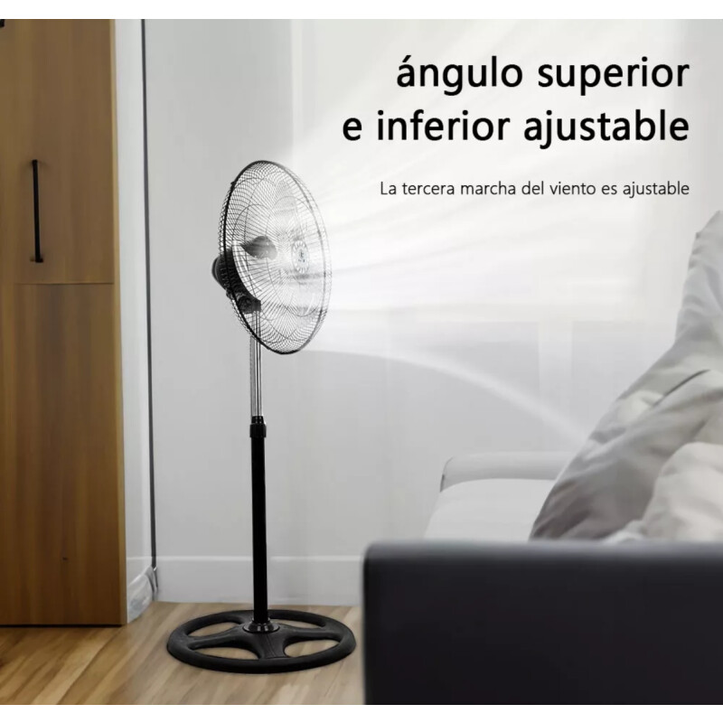 Pack x2 Ventilador De Metal Pie Negro Negro