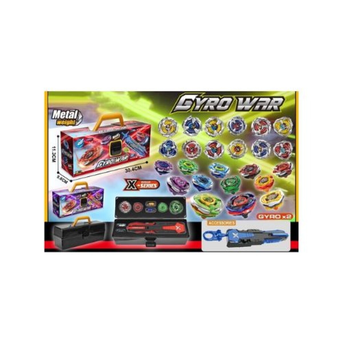 Trompos X 2 Con Lanzador En Valija 