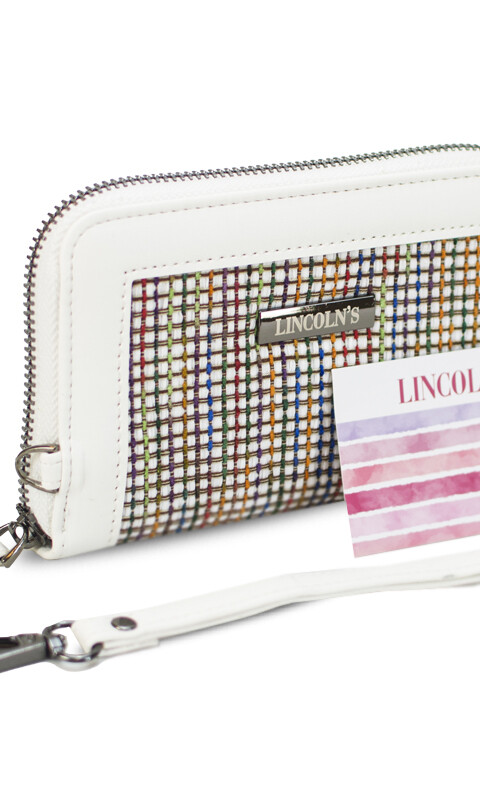 BILLETERA LORENZA HILOS MULTICOLOR C/ARENA