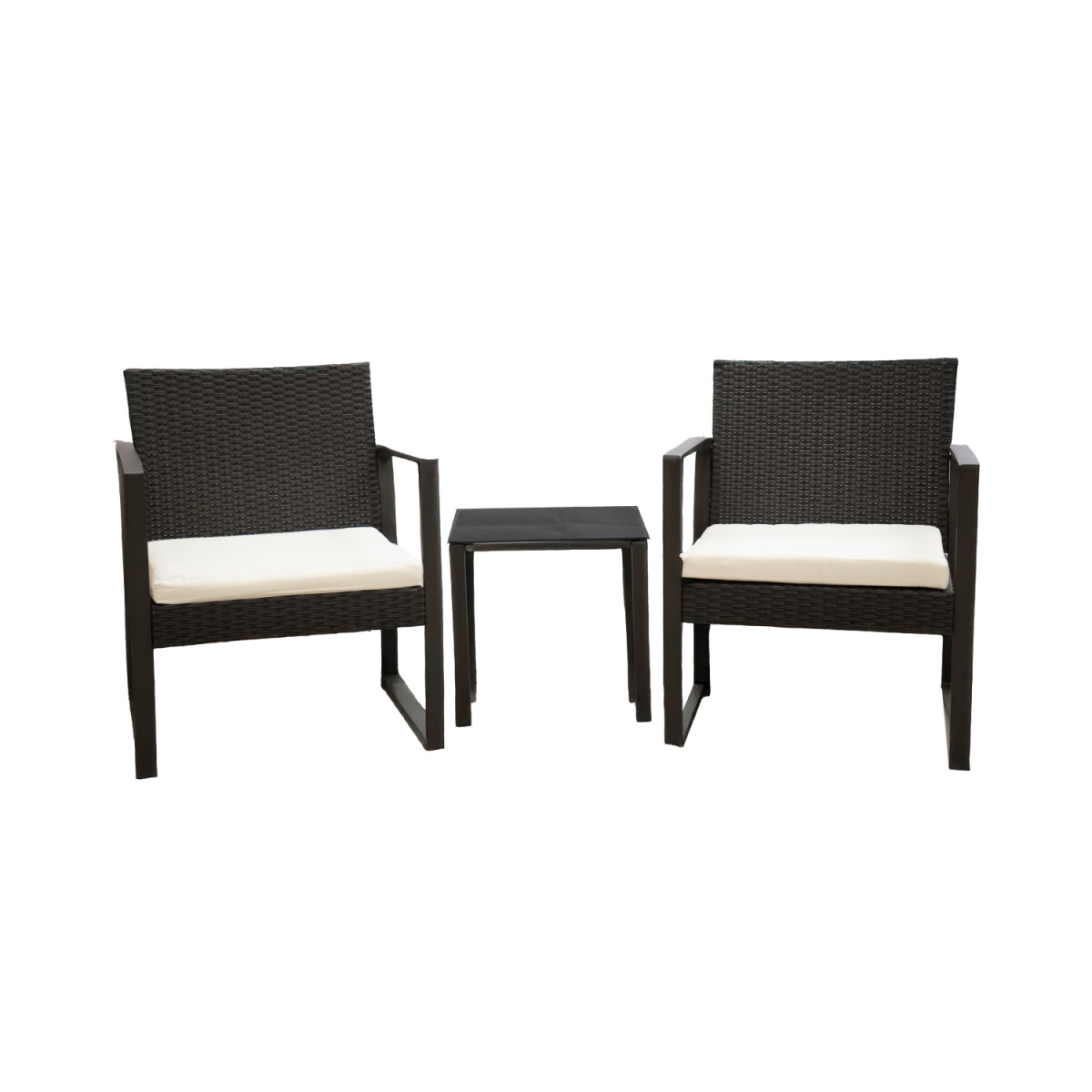 Set Juego De Jardín Mesa + 2 Sillas Rattan Exterior 