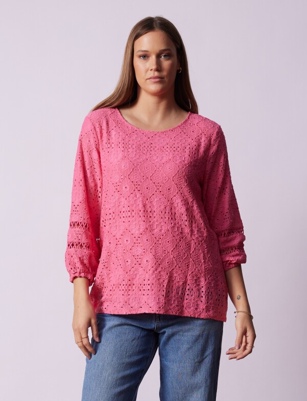 Blusa Broderie FUCSIA