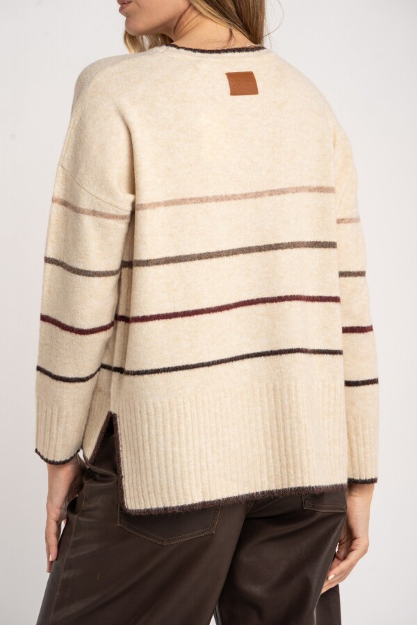 Sweater Rayado Bordeaux