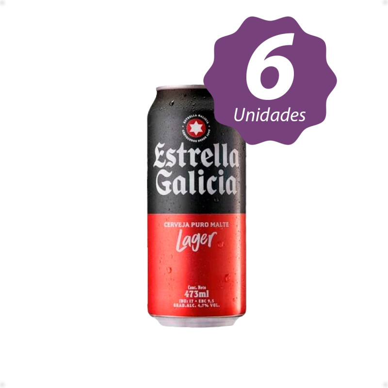 Cerveza Estrella Galicia Lata 473 Ml X6