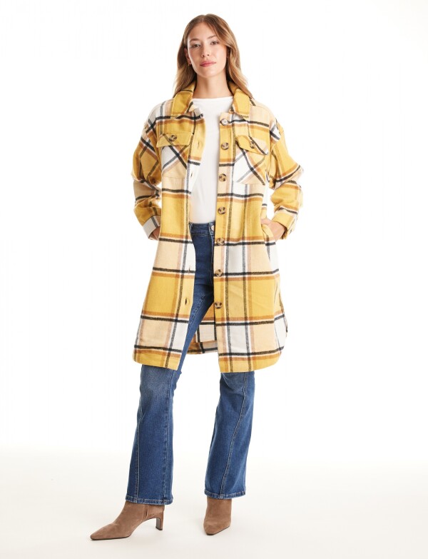 Sobrecamisa Larga Cuadros MOSTAZA/MULTI