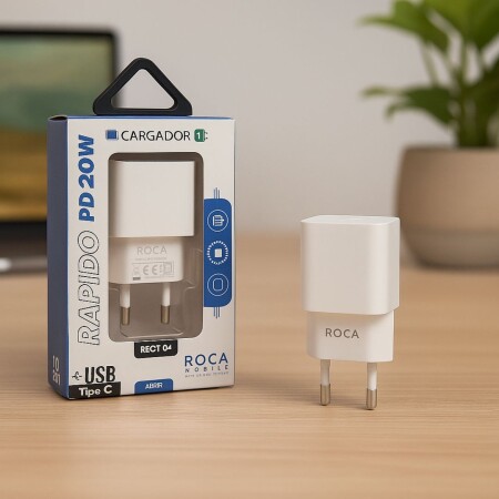 CARGADOR ROCA 20W USB C Blanco