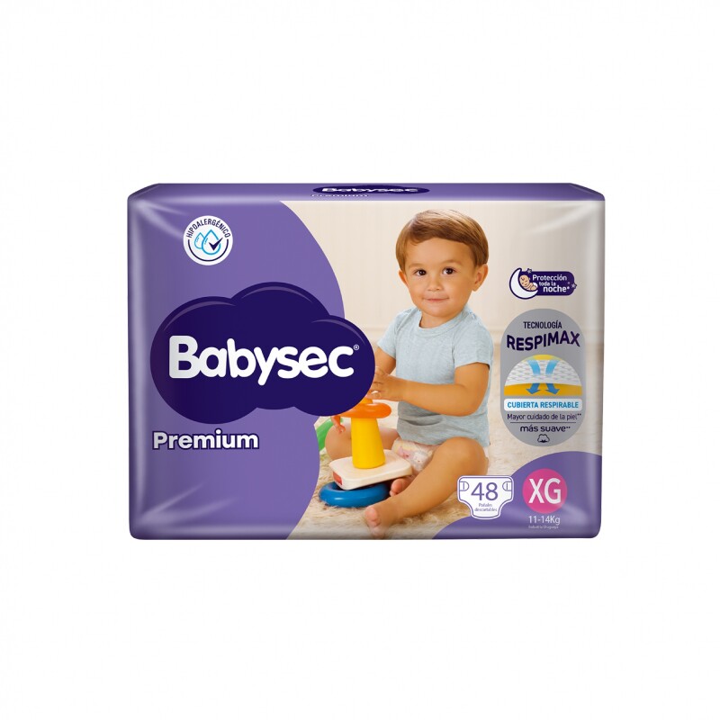 Pañales Babysec Premium Talle Xg 48 Uds. Pañales Babysec Premium Talle Xg 48 Uds.