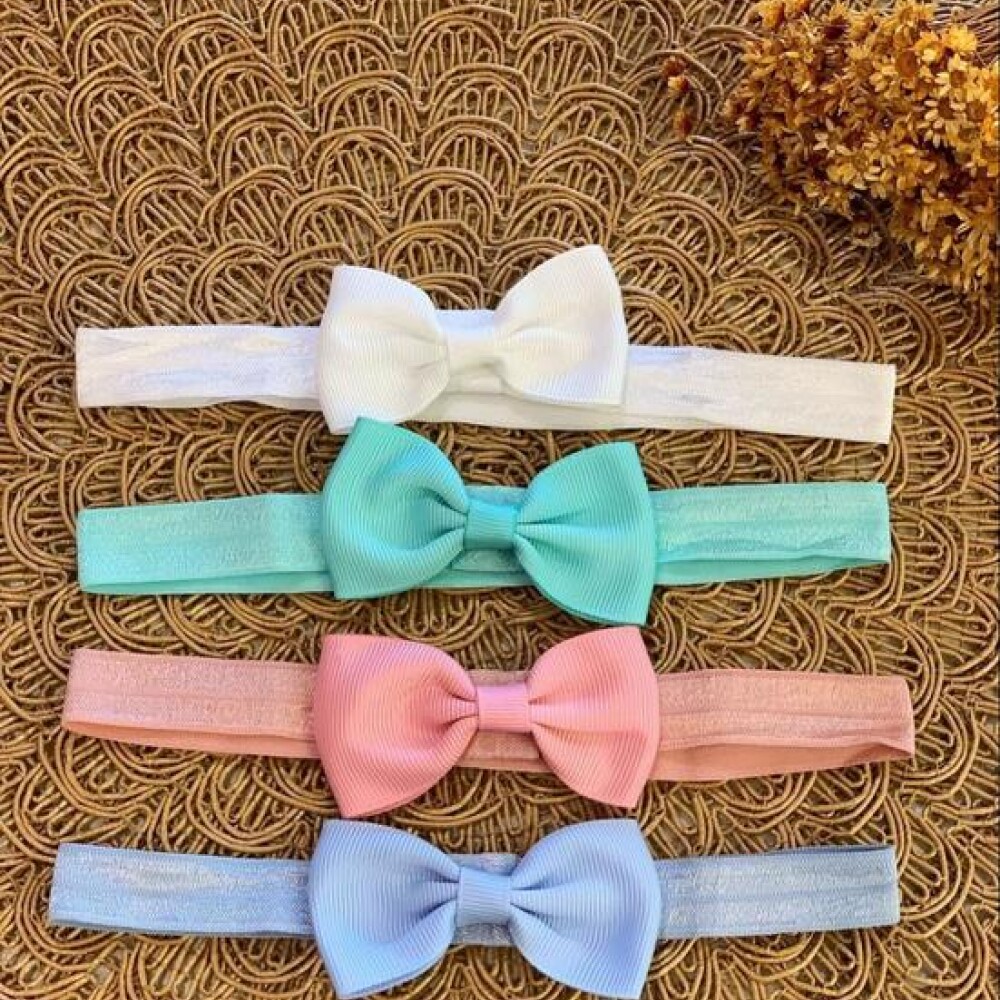 Set x4 Vinchas elásticas BUBA Blanco 15317