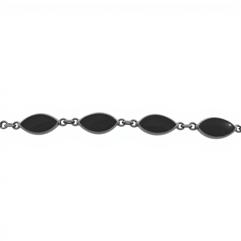 Pulsera Almendra - Plata 925 - Ónix - PU3002 conpiedra