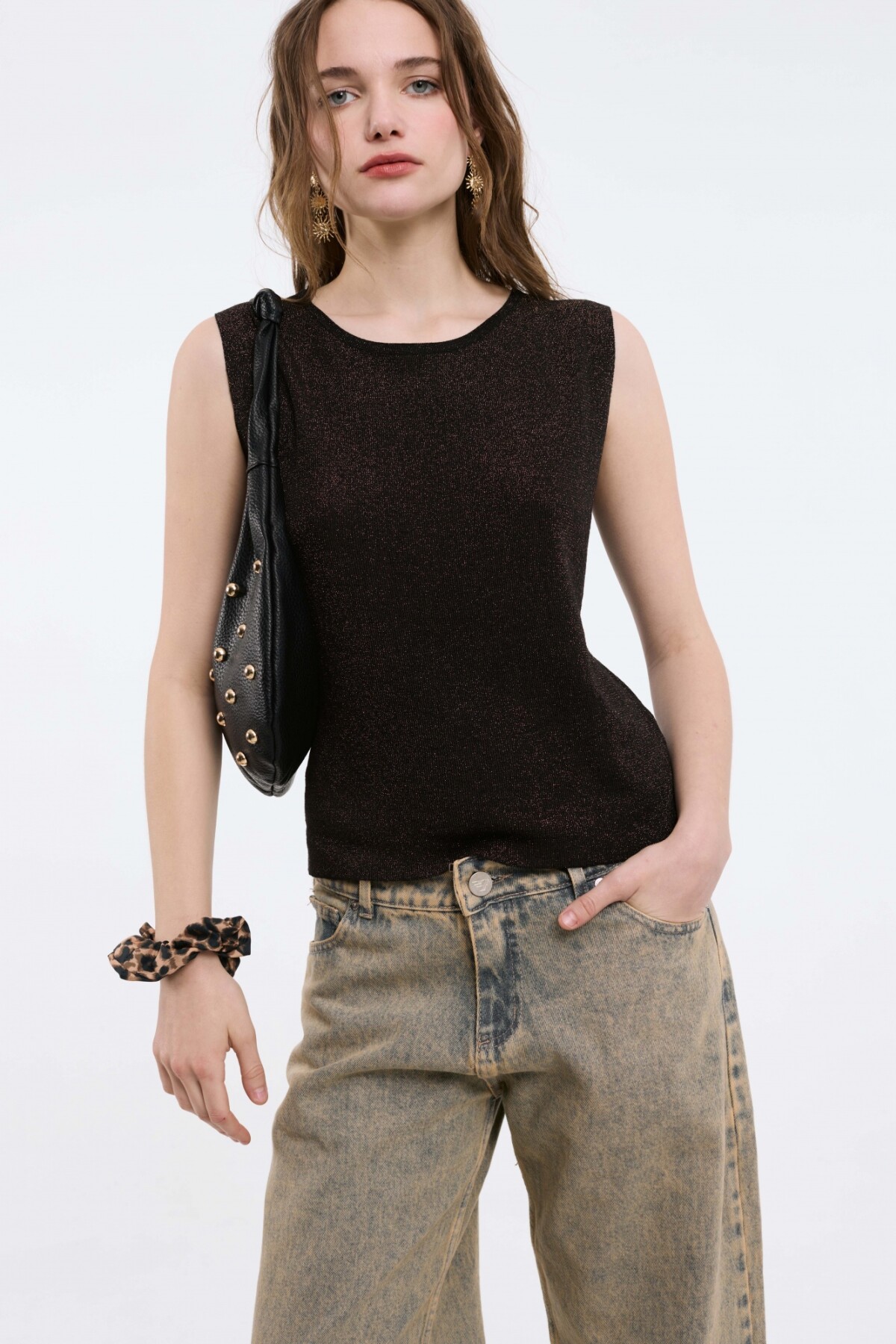 Top Lucre Negro Lurex