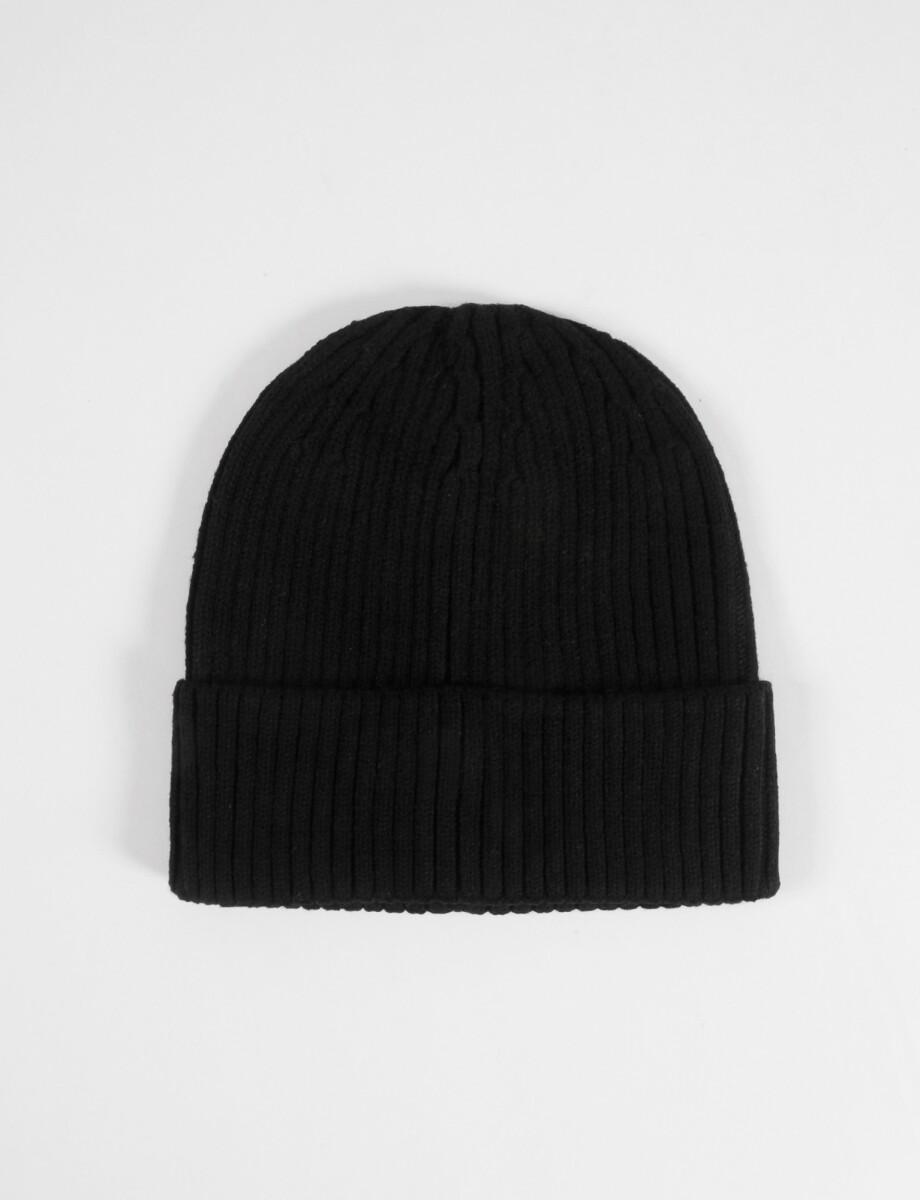 Gorro tejido basic - negro 