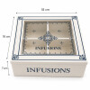Caja para Sobres de Te Cuadrada con 4 Divisiones 18x18xh7cm Caja para Sobres de Te Cuadrada con 4 Divisiones 18x18xh7cm
