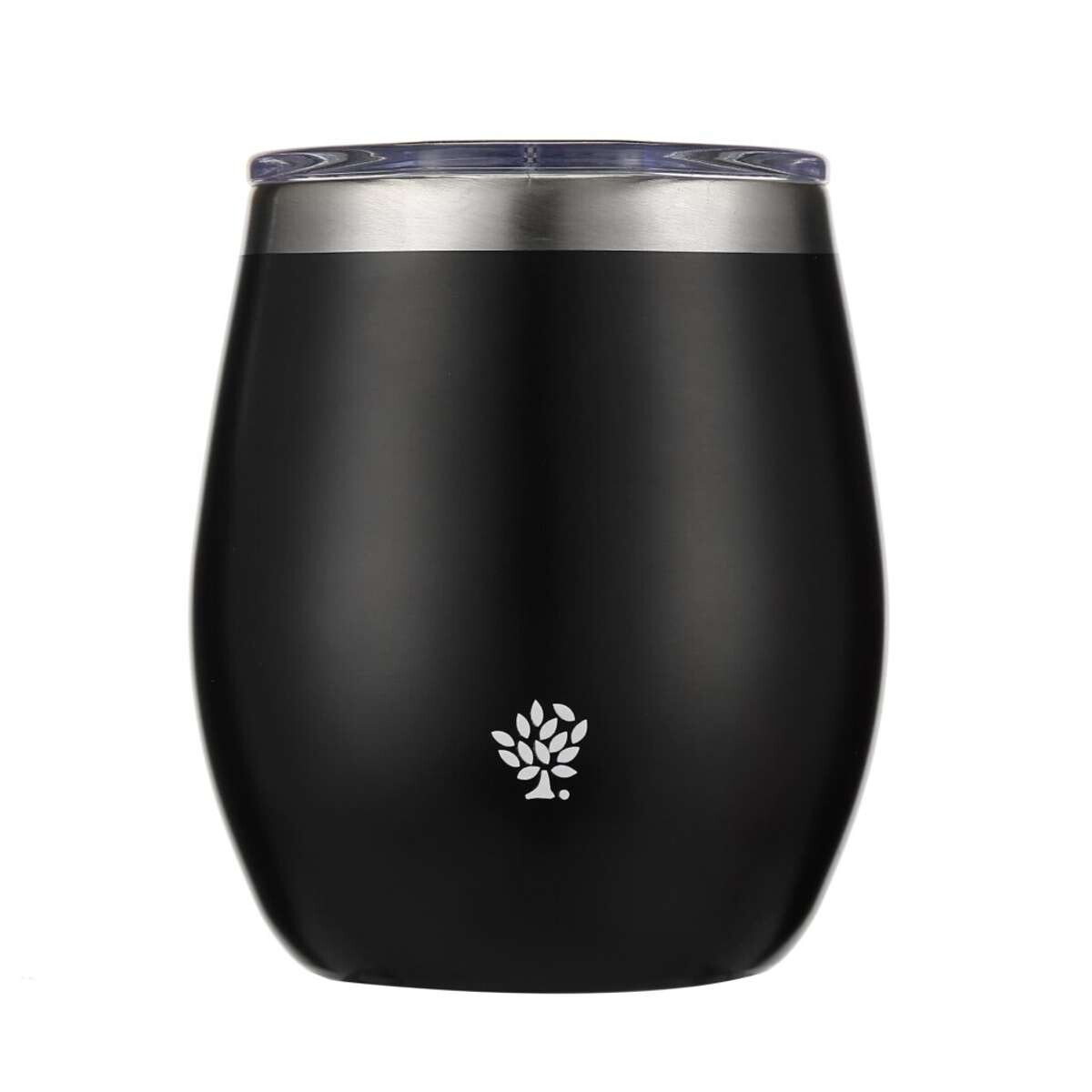 Mate Acero Inox. Con Tapa - Negro Metalizado 