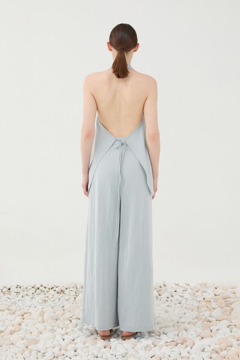 CHALECO HALTER Celeste