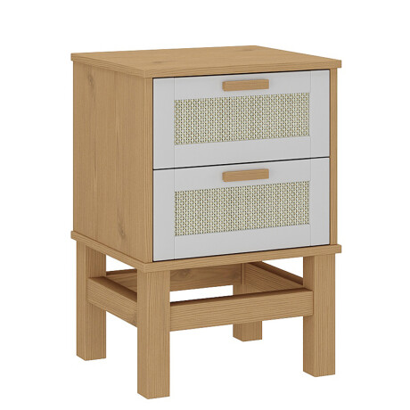 MESA DE LUZ O NOCHE 2 CAJONES EN MADERA MACIZA CON RATAN MESA DE LUZ O NOCHE 2 CAJONES EN MADERA MACIZA CON RATAN