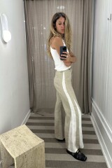 Pantalon Murra Combinado Crudo/Vison