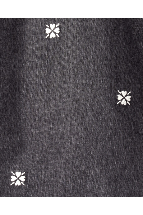 Vestido de chambray, negro, estampado Vestido de chambray, negro, estampado