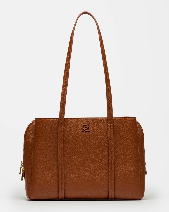 Cartera al Hombro Oslo en Efecto Cuero Graneado Cuoio