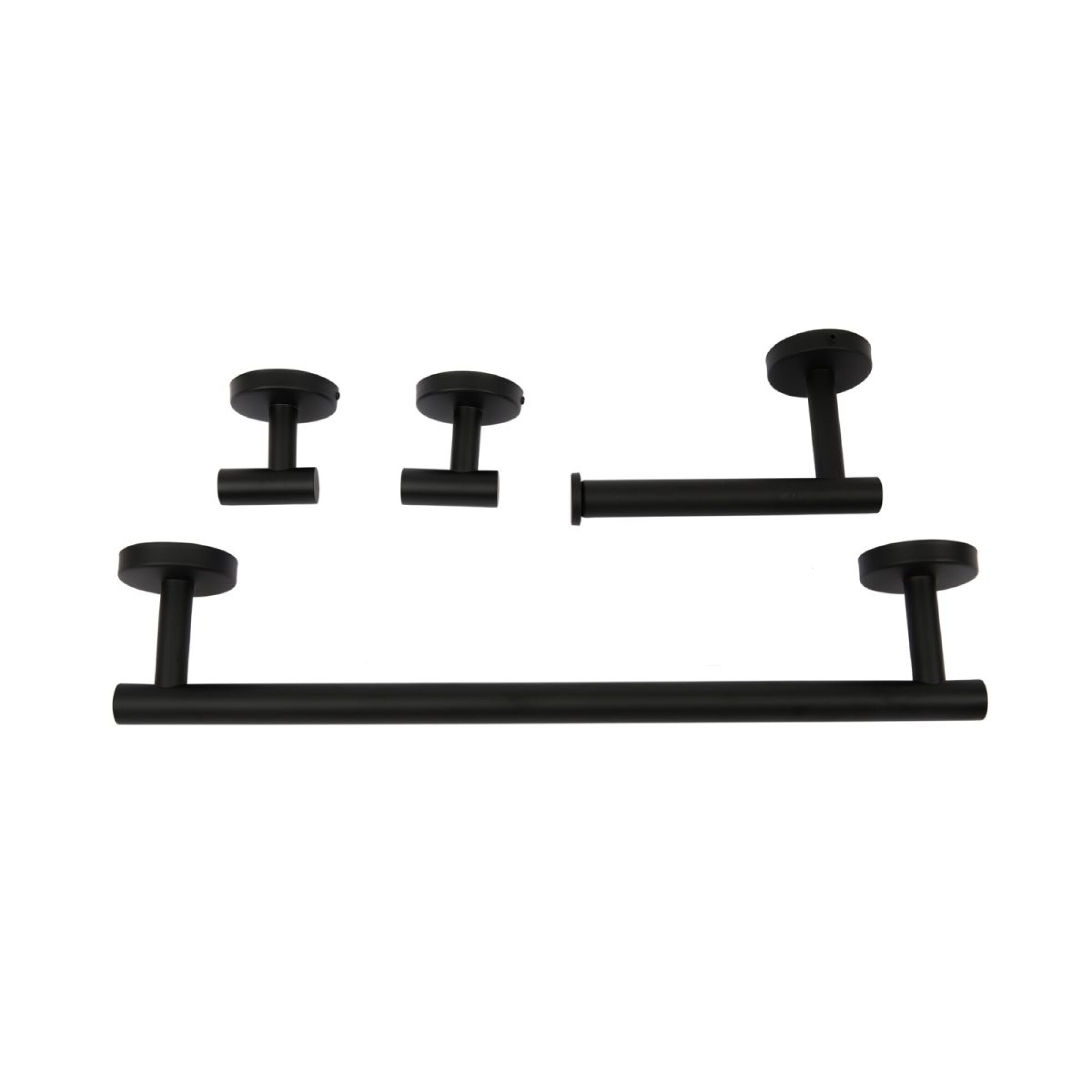 Elegante juego de accesorios de baño negro mate de 4 piezas juego