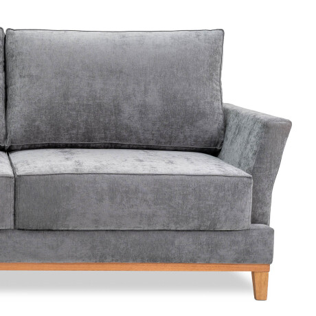 Sofá Amadeus - Tela Microfibra - 2 cuerpos 2222 (Grafito)