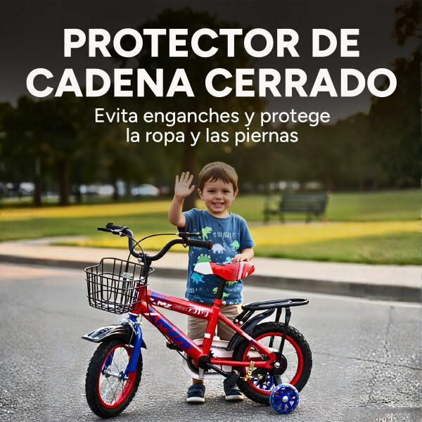 Bicicleta Infantil XMZ Rodado12 Canasto Parrilla Guardabarro Rojo 1