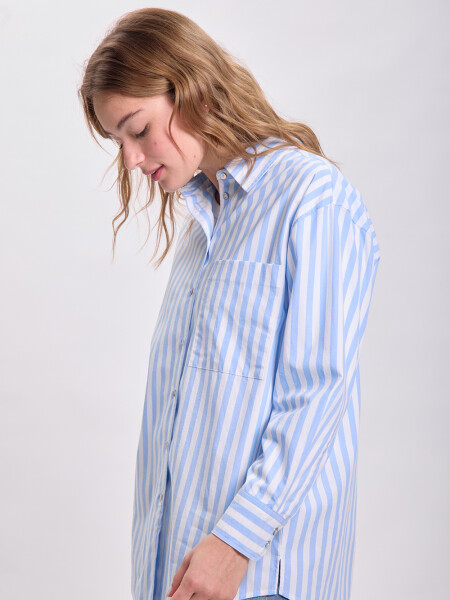 Camisa rayada Blanco