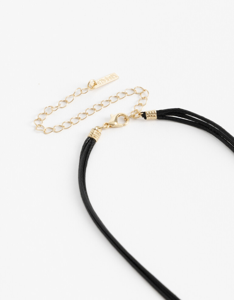 Collares Largos Acrilico Collar Largo Cordón Dije Resina - Dorado