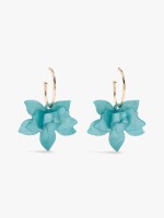 Aros Abiertos Con Maxi Flor azul