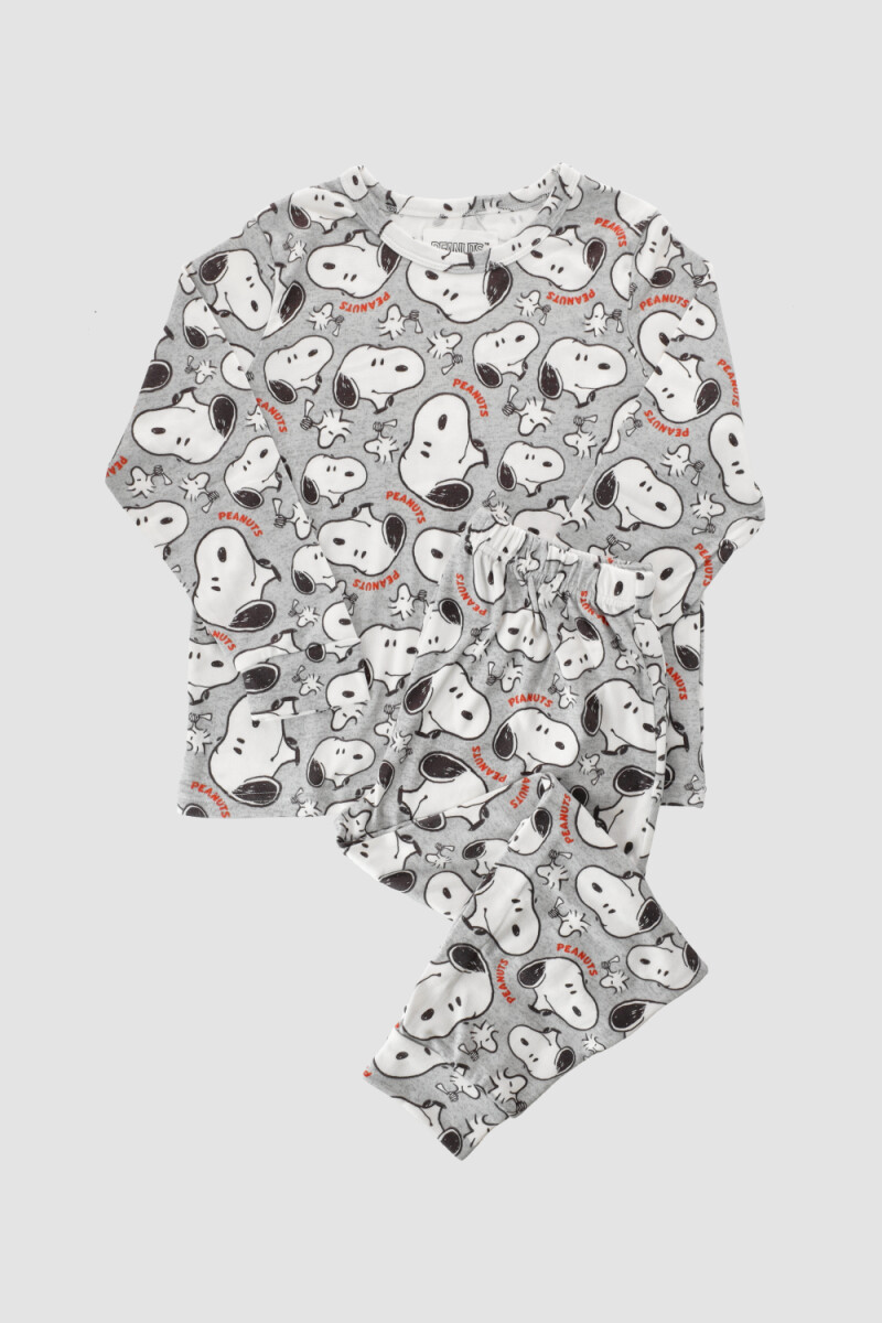 Pijama snoopy social club teen Gris melange