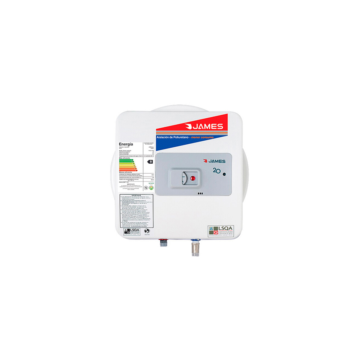 Termotanque Prisma Acero 20 Lts. James 