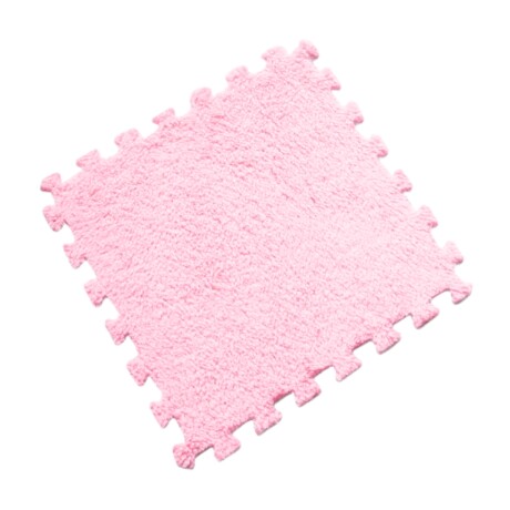 Alfombra Puzzle Goma Eva Peluda Infantil Shaggy 30 cm X10 UNIDADES ROSA