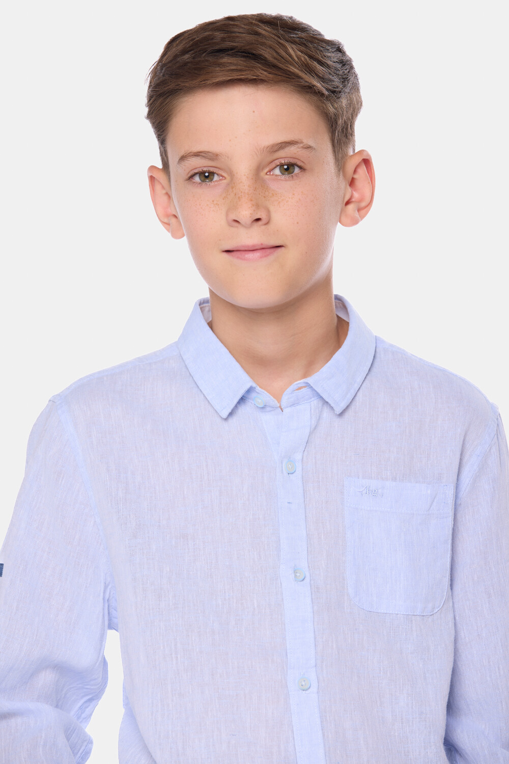 CAMISA DE LINO Celeste