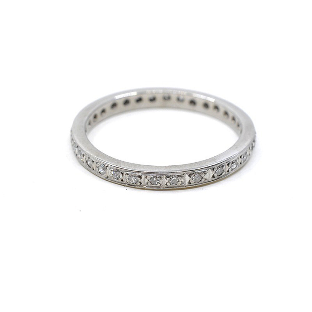 Anillo Sin Fin En Oro Blanco 18K Y Brillantes Anillo Sin Fin En Oro Blanco 18K Y Brillantes