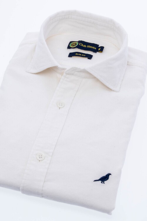 Camisa corduroy Slim Blanco