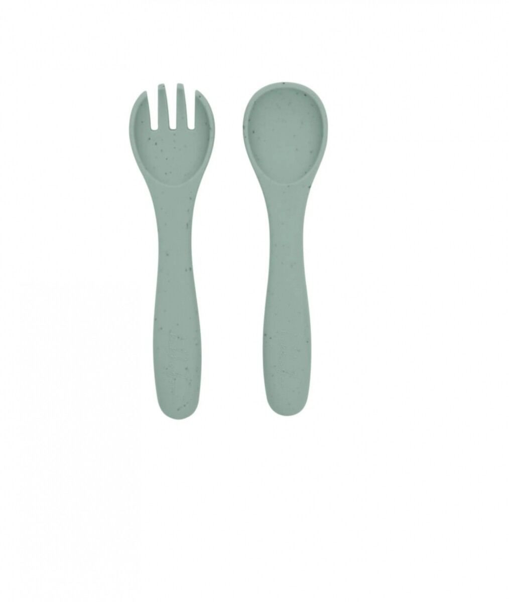Set x2 cubiertos silicona KIKKABOO - verde 