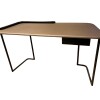ESCRITORIO 1 CAJON TAPA MADERA CHOCOLATE SUAVE PATAS EN HIERRO LAQUEADAS EN NEGRO ESCRITORIO 1 CAJON TAPA MADERA CHOCOLATE SUAVE PATAS EN HIERRO LAQUEADAS EN NEGRO
