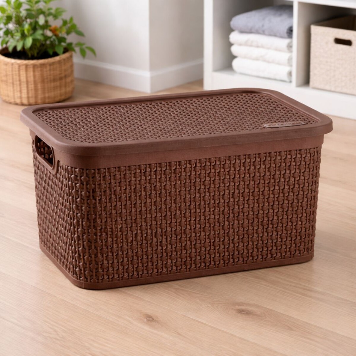 CAJA ORGANIZADORA 40 LITROS RATTAN MARRON 