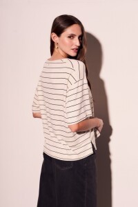Remera Rayas Lino Arena
