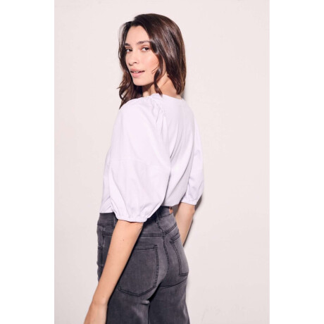 Remera Algodón Manga Globo Nacar