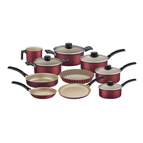Bateria de cocina, roja 10 piezas "TURIM" -TRAMONTINA TR6382